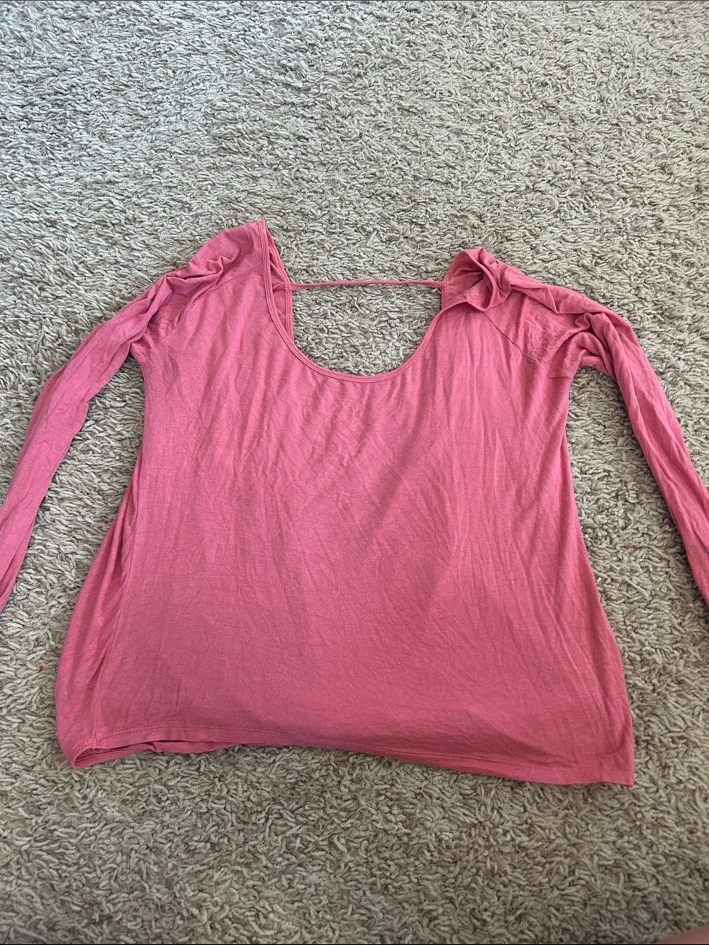 Zyia Active Women's Pink Long-Sleeve Open Back Top